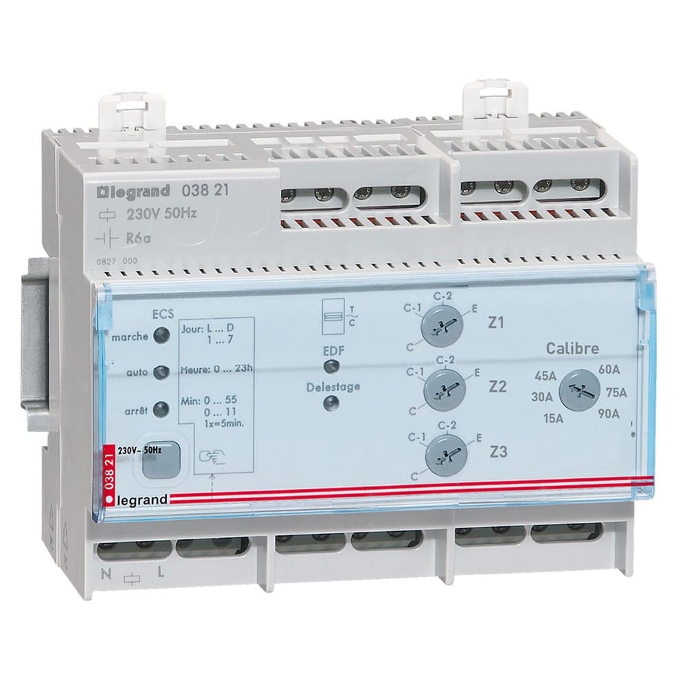 Legrand - Gestionnaire chauffage électrique fil pilote pour 3 zones - 6 modules DIN