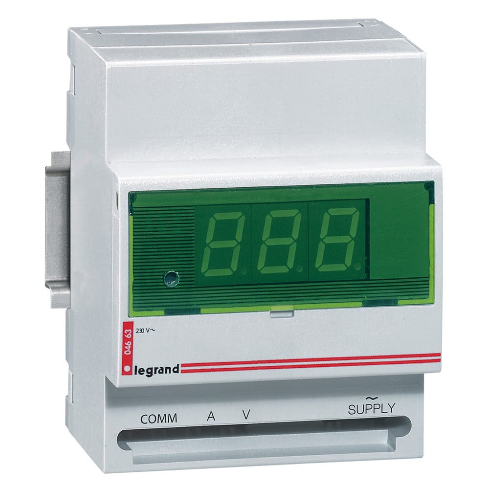 Legrand - Ampèremètre/voltmètre digital - 230V~ - 50/60 Hz - 4 modules
