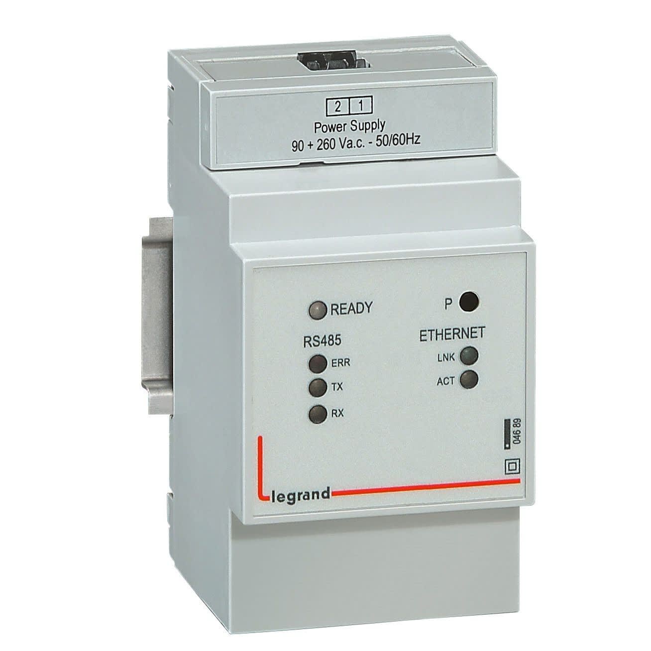 Legrand - Convertisseur IP- RS485 et Ethernet 90V~ à 260V~ - 3 modules