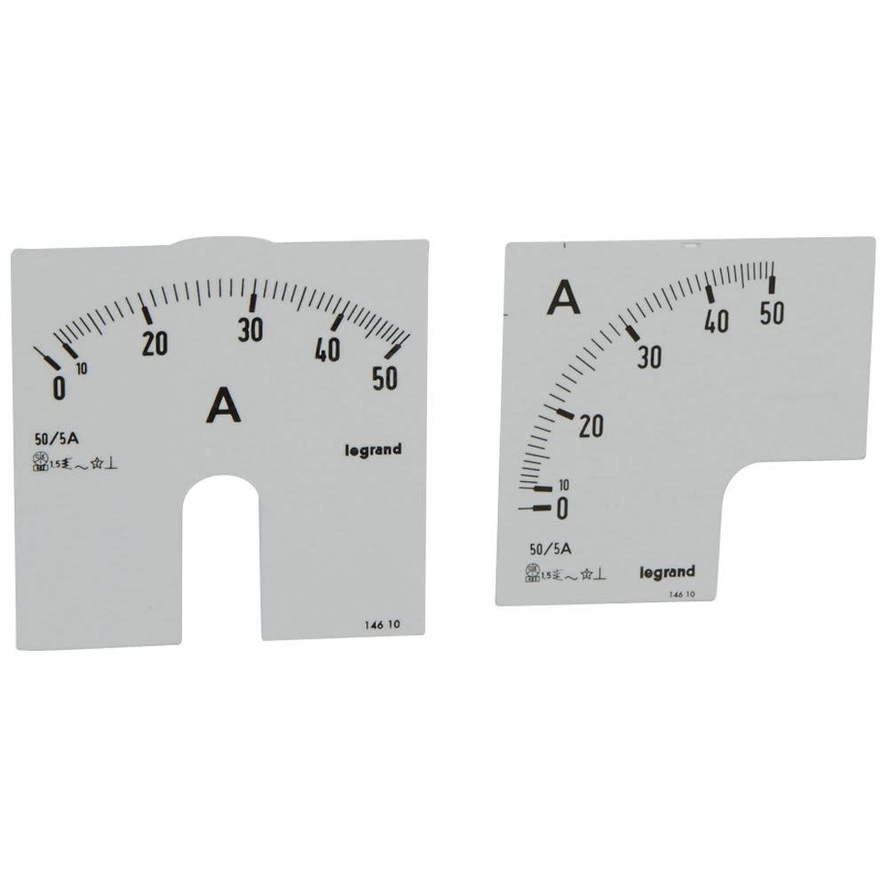 Legrand - Cadran de mesure pour amperemetre analogique (1 rond + 1 carre) - 0A a 50A
