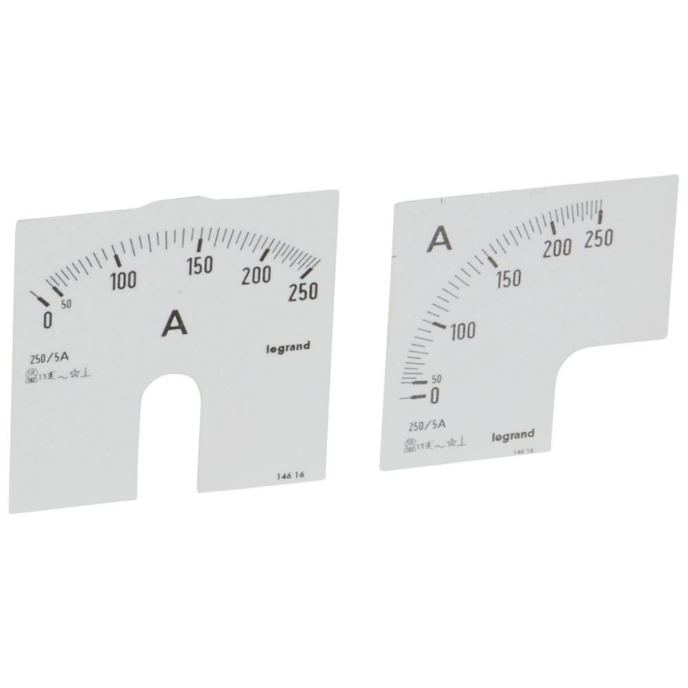 Legrand - Cadran de mesure pour amperemetre analogique (1 rond + 1 carre) - 0A a 250A