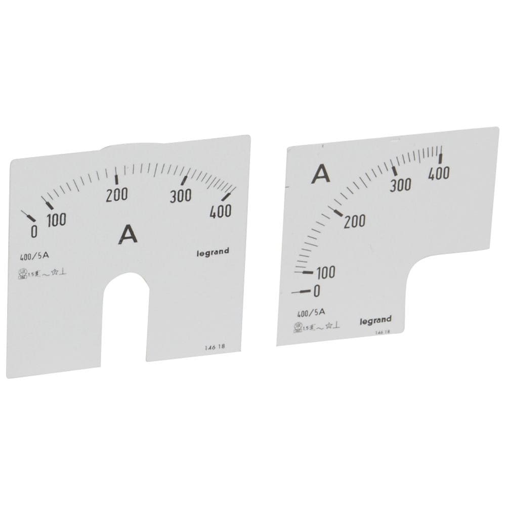 Legrand - Cadran de mesure pour ampèremètre analogique (1 rond + 1 carré) - 0A à 400A
