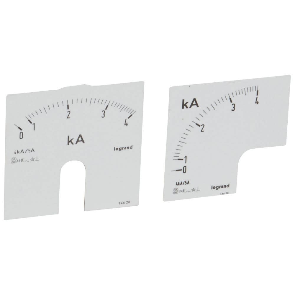 Legrand - Cadran de mesure pour amperemetre analogique (1 rond + 1 carre) - 0A a 4000A