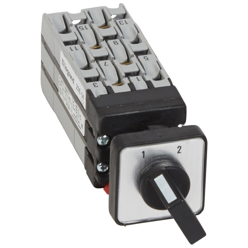 Legrand - Mini-commutateur - inverseur sans position arrêt - 4P - 8 contacts -fixation Ø22