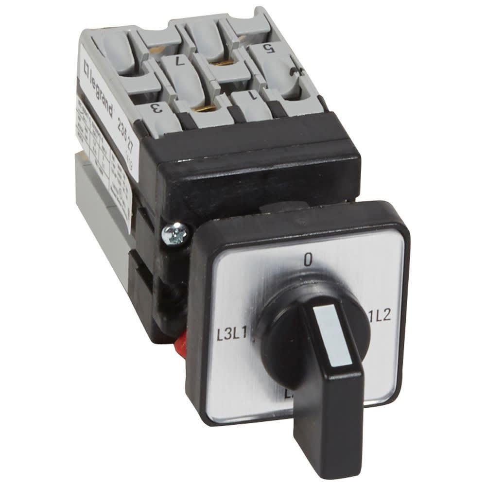 Legrand - Mini commutateur de mesure de voltmètre sans neutre - fixation Ø22 sur porte