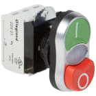 Legrand - Double touche lum affleurant+dépassant IP66 Osmoz complet -vert/rouge -24V~-24V=