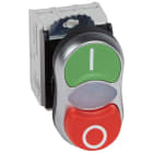 Legrand - Double touche lumineux affleurant/dépassant vert/rouge IP66 Osmoz complet 230V~