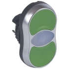 Legrand - Tête double touche affleurante lumineuse IP66 Osmoz composable - vert et vert