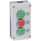 Legrand - Osmoz - boite a boutons equipee - 3 trous -3 boutons a impulsion vert-rouge-vert