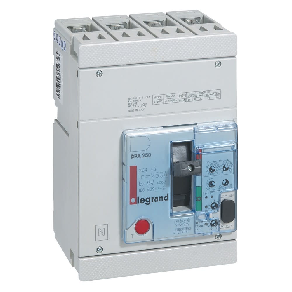 Legrand - Disjoncteur électronique DPX250 pouvoir de coupure 36kA 400V~ - 4P - 250A