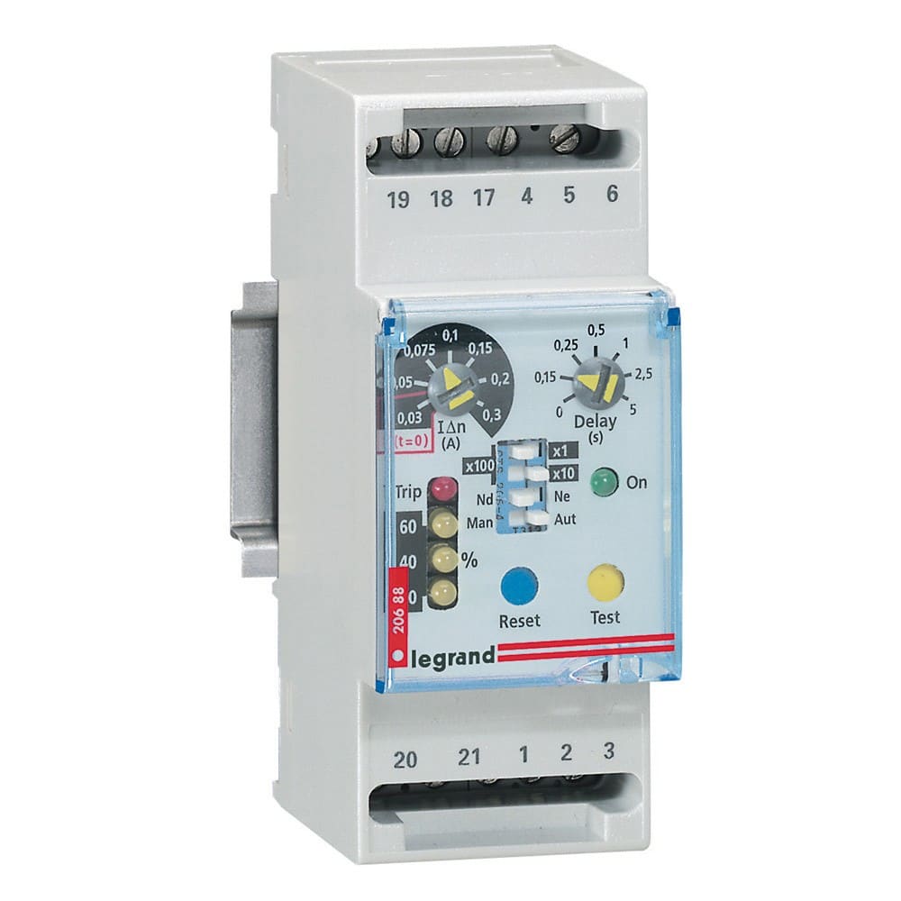 Legrand - Relais différentiel pour DPX3 et DPX3 enclipsable sur rail - 2 modules