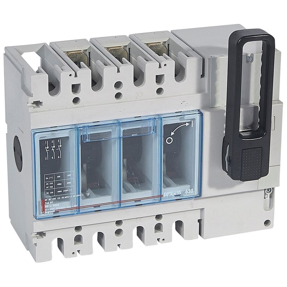 Legrand - Interrupteur-sectionneur DPX-IS630 sans déclenchement commande frontale 3P 400A