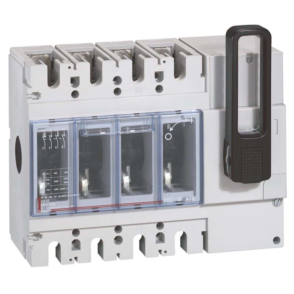 Legrand - Interrupteur-sectionneur DPX-IS630 sans déclenchement commande frontale 4P 630A