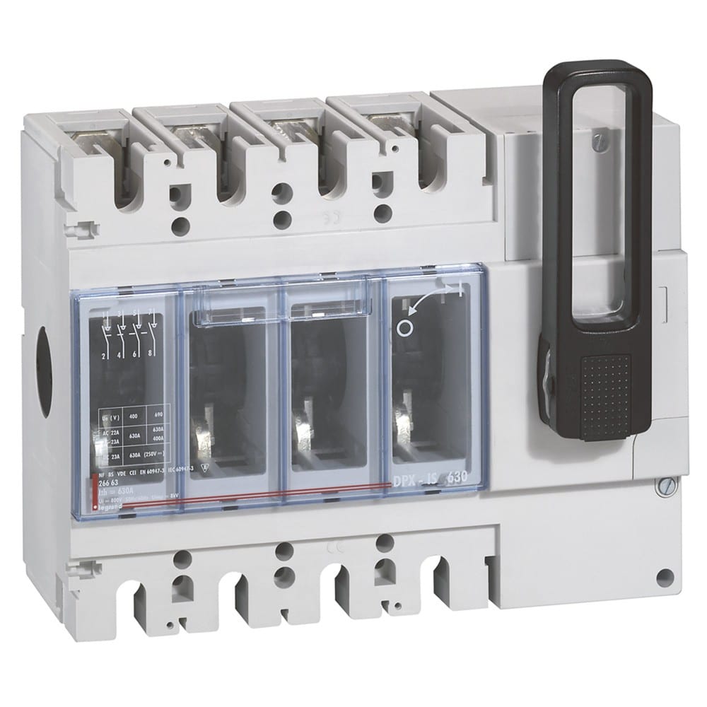 Legrand - Interrupteur-sectionneur DPX-IS630 sans déclenchement commande frontale 4P 630A