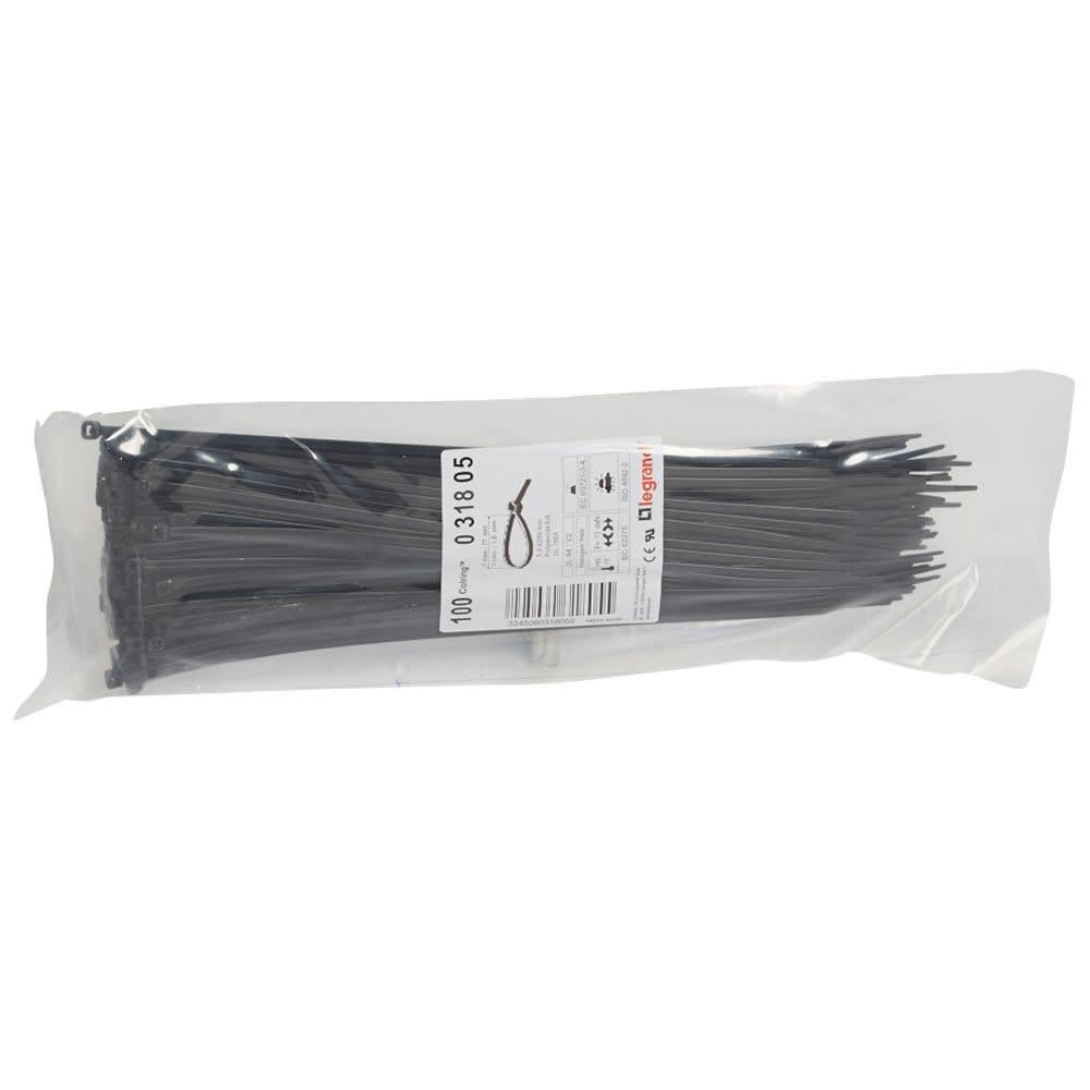 Legrand - Collier Colring largeur 3,5mm longueur 280mm - sachet de 100 - noir