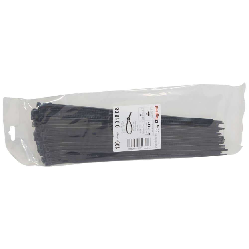 Legrand - Collier Colring largeur 4,6mm - longueur 280mm - sachet de 100 pièces - noir