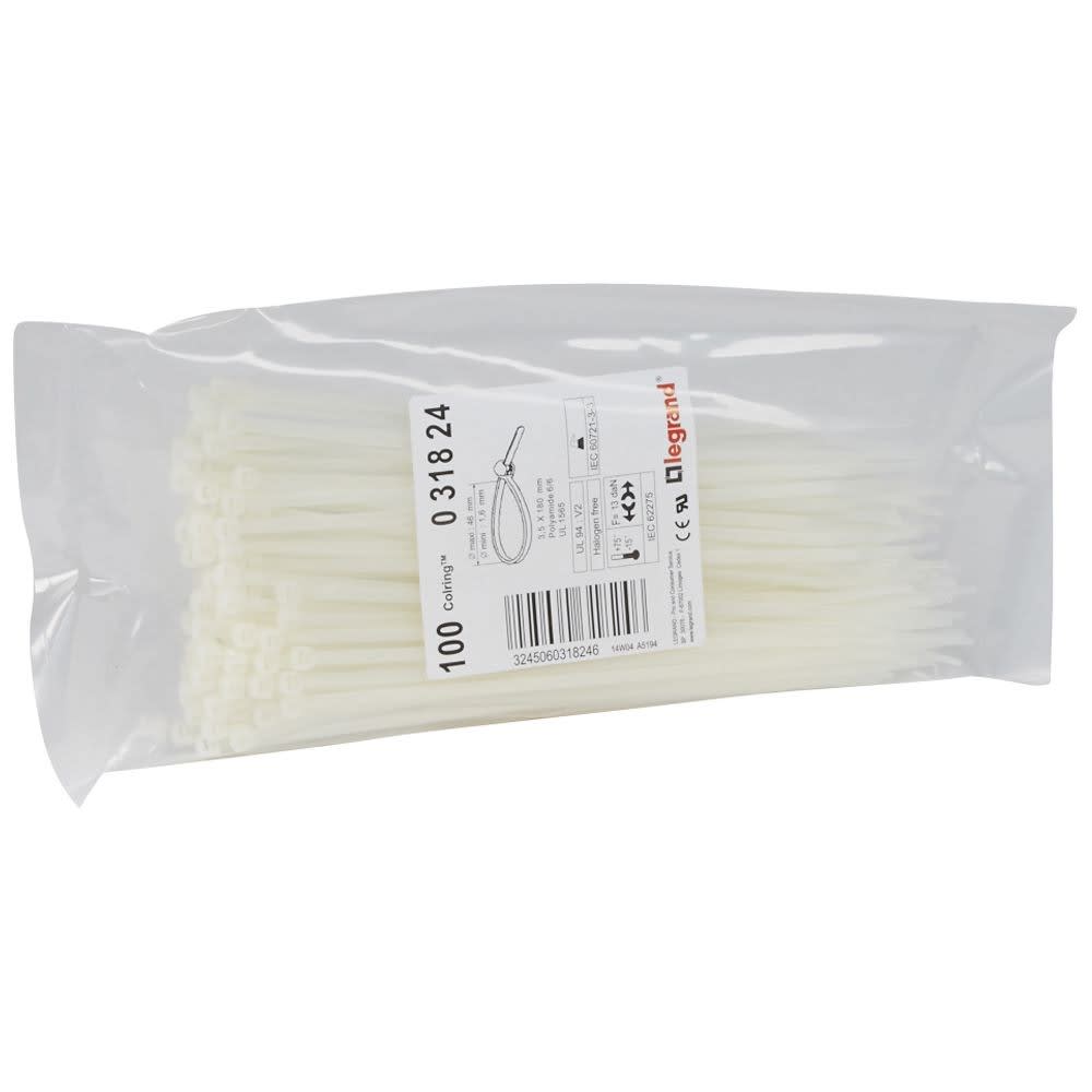 Legrand - Collier Colring largeur 3,5mm longueur 180mm - sachet de 100 - incolore
