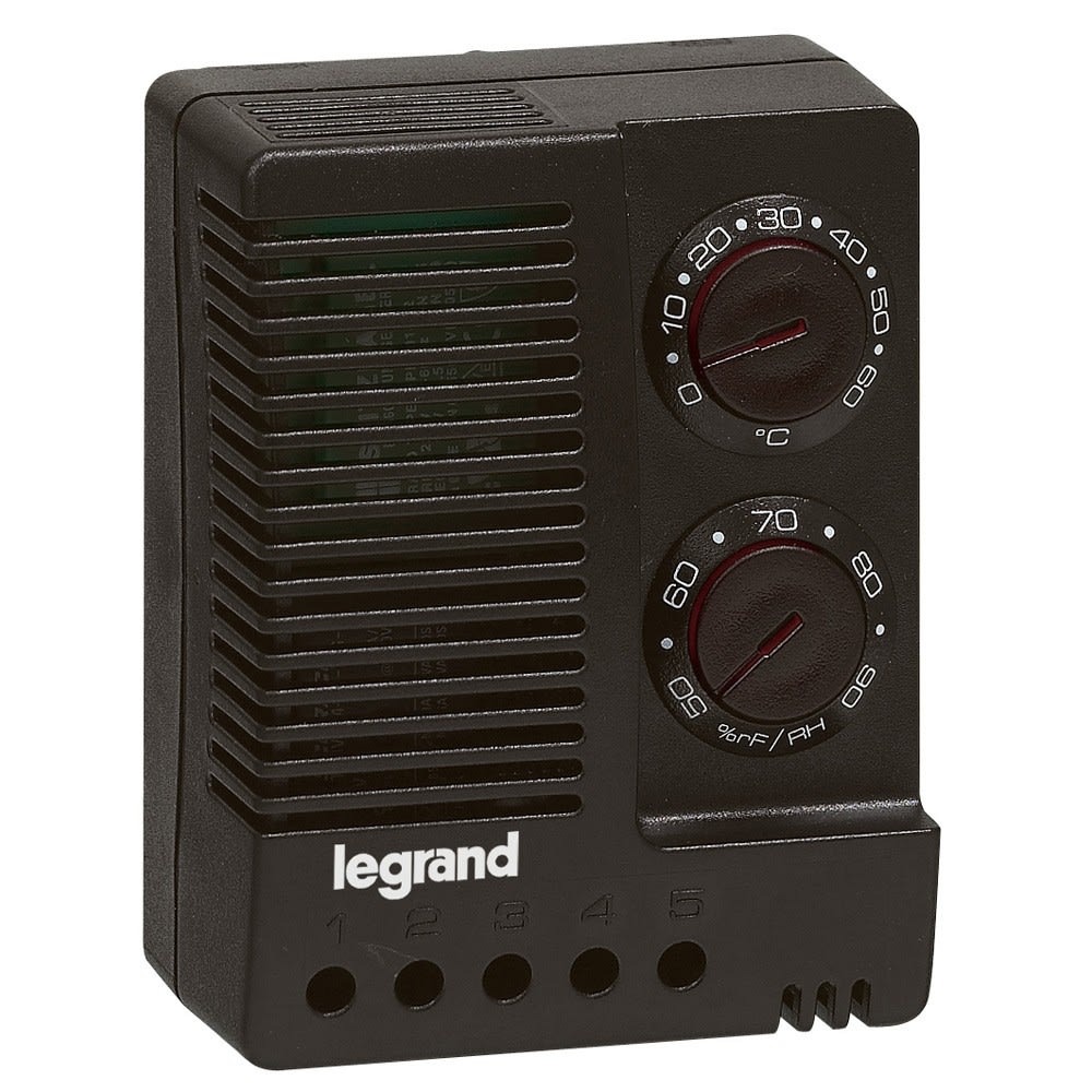 Legrand - Hygrothermostat - 230V~ - 50/60 Hz - réglable 0-60 °C et 50-90 % d'humidité