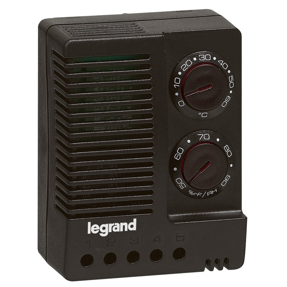 Legrand - Hygrothermostat - 230V~ - 50/60 Hz - réglable 0-60 °C et 50-90 % d'humidité