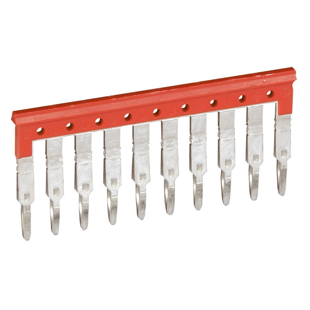 Legrand - Peigne pour 10 blocs de jonction à vis ou ressort Viking 3 pas 6mm - rouge