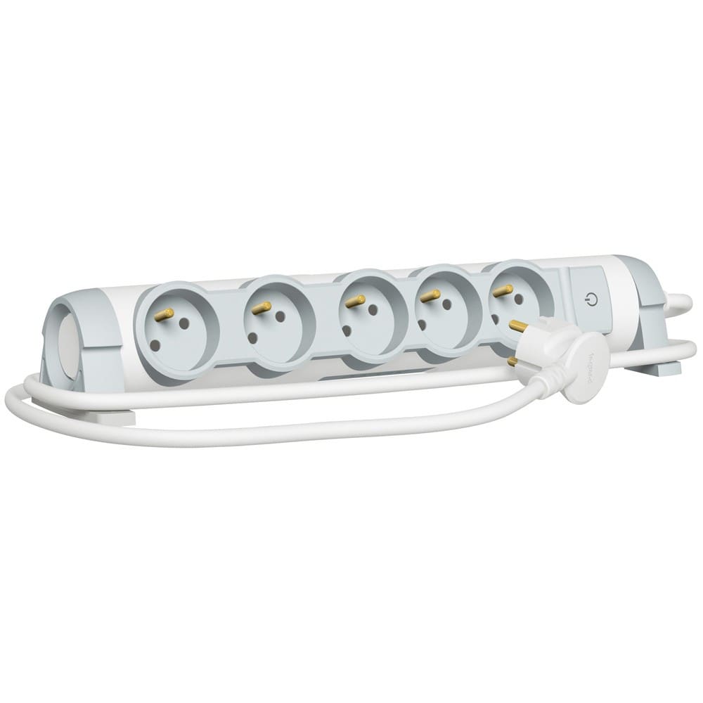 Legrand - Rallonge avec bloc de prises pivotant - 5 prises - cordon 1,5m