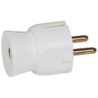 Legrand - Fiche plastique 2P+T 16A standard germanique à sortie droite - blanc