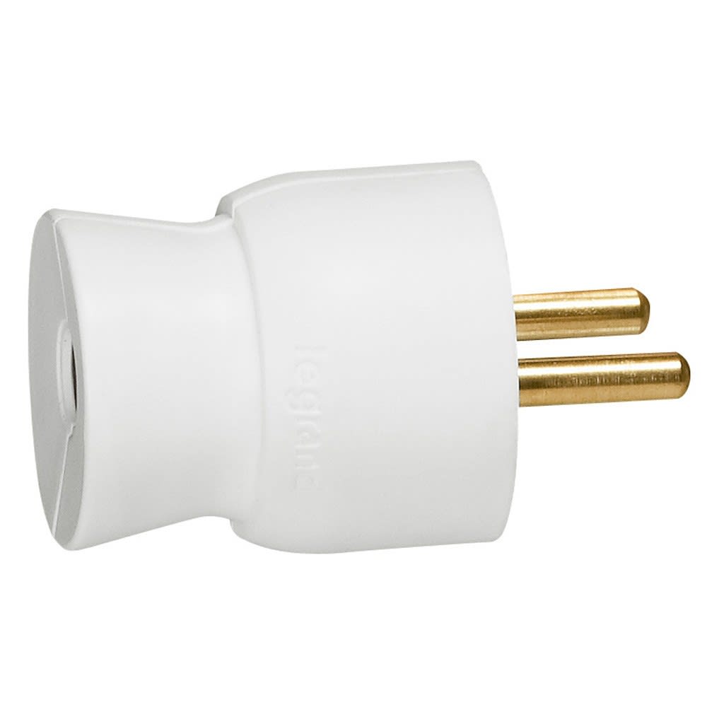 Legrand - Fiche plastique 2P+T 16A à sortie droite - blanc