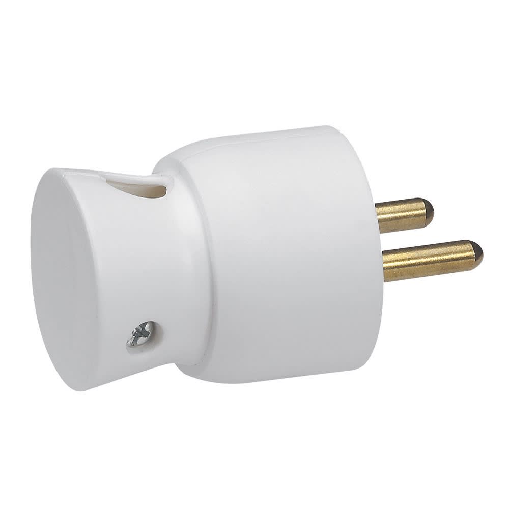 Legrand - Fiche plastique 2P+T 16A à sortie latérale - blanc