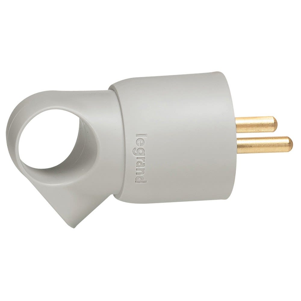 Legrand - Fiche plastique 2P+T 16A - à anneau - gris
