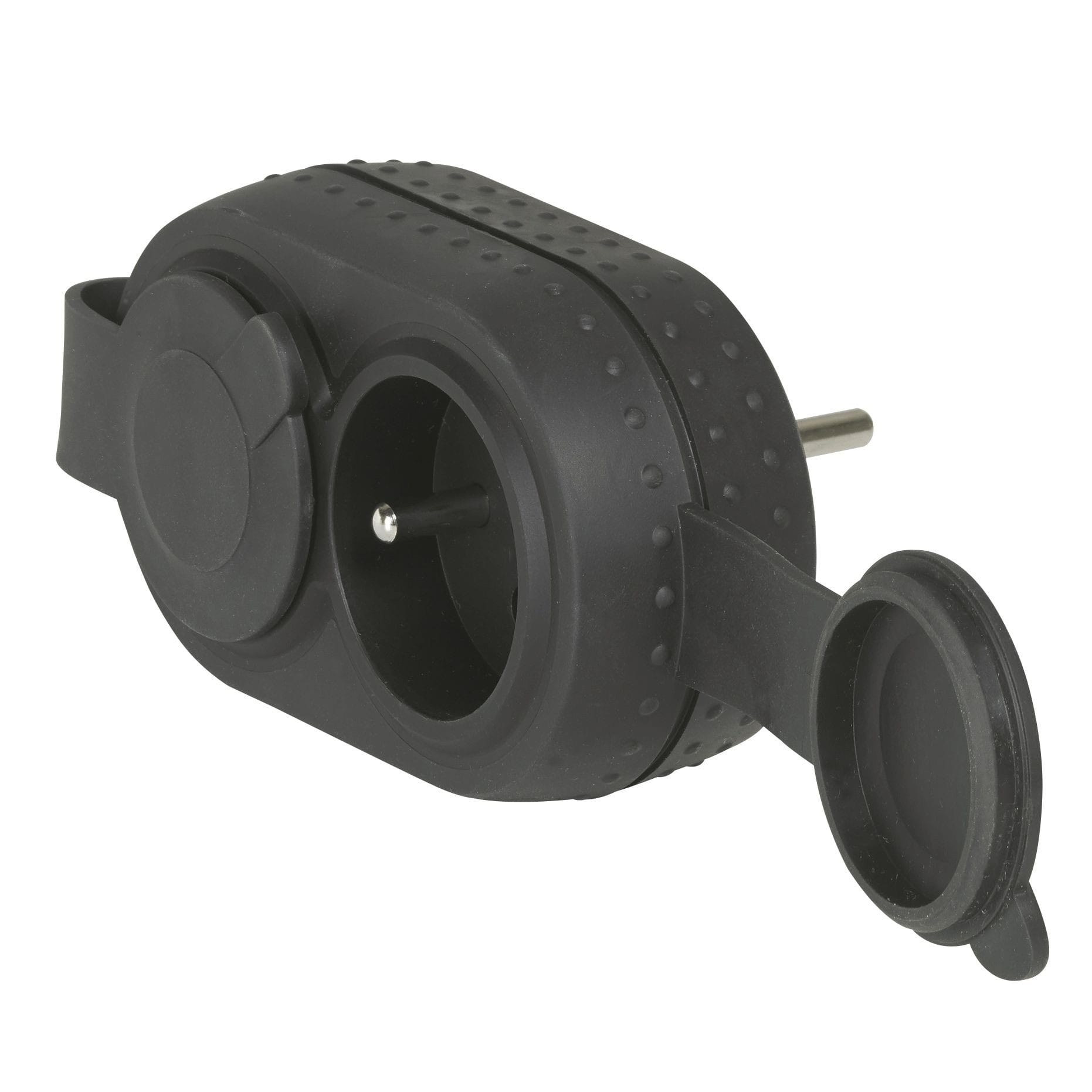 Legrand - Fiche 2x2P+T frontales 16A avec bouchon IP44 caoutchouc - noir