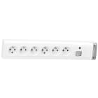 Legrand - Bloc multiprise fixable avec inter 2P à voyant et 6 prises 2P+T - longueur 399mm