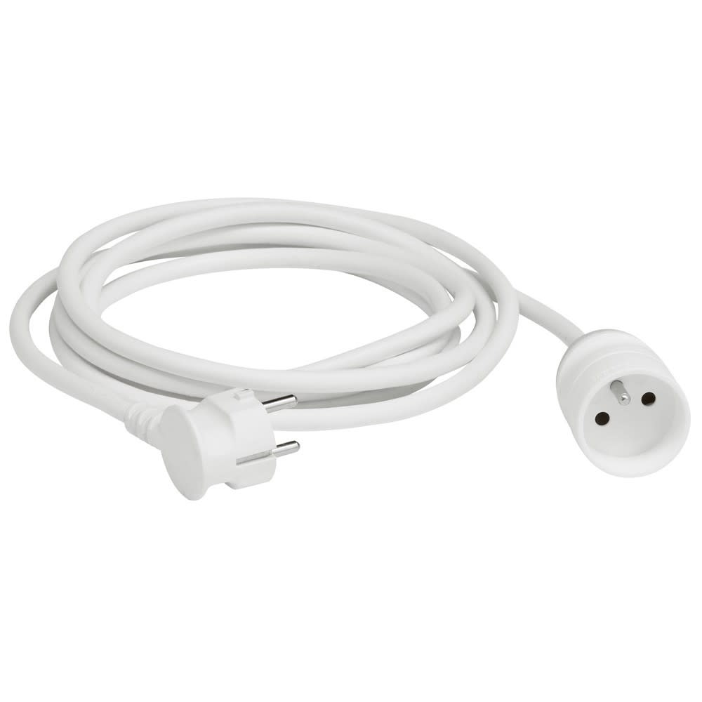 Legrand - Rallonge domestique 2P+T avec éclips de protection longueur 5m - blanc