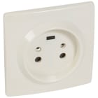 Legrand - Socle 2P+T à vis avec éclips de protection dimensions 95x95mm