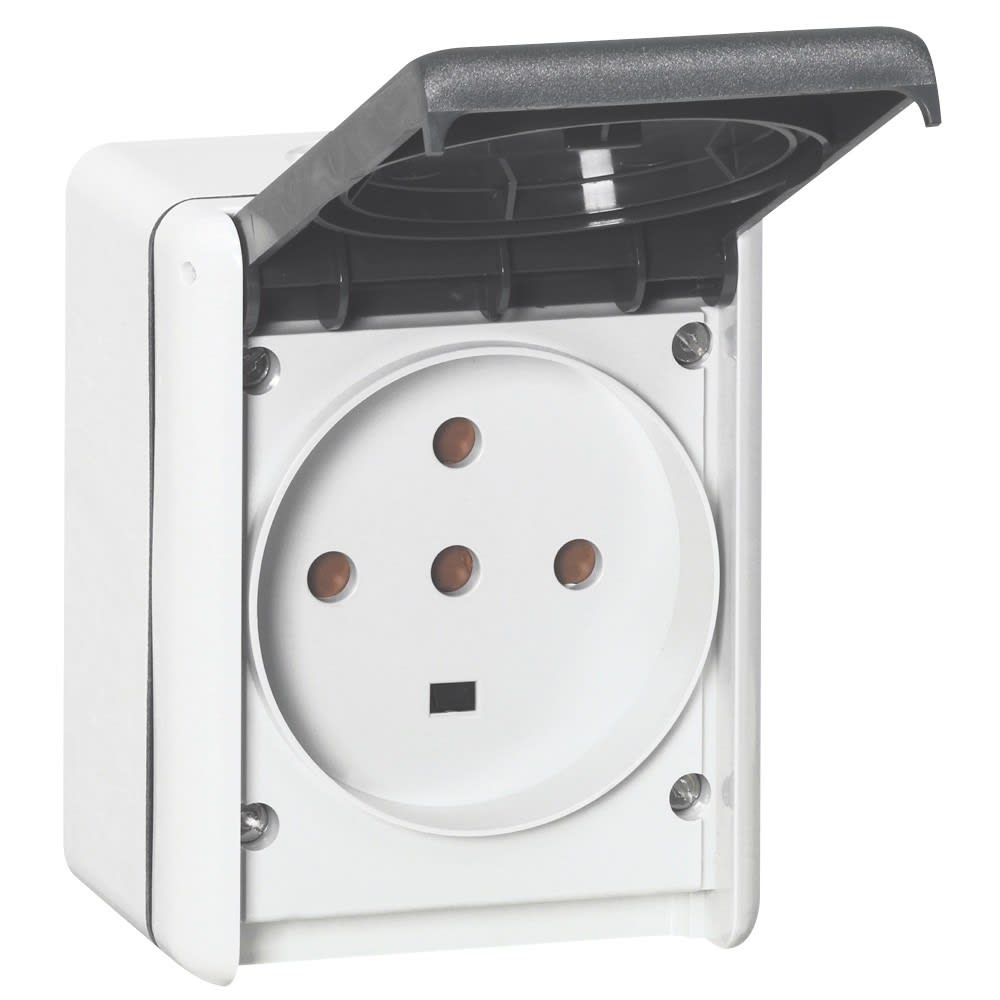 Legrand - Prise étanche 3P+T+N 32A Plexo complet IP44 saillie - gris