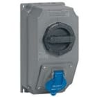 Legrand - Coffret monoprise Hypra IP44 -1prise 2P+T 32A 200V~ à 250V~ 2P+T +1 interrupteur