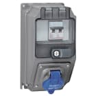 Legrand - Coffret monoprise Hypra IP44 - 1 prise 2P+T 16A 200V~ à 250V~ et 1 disjoncteur