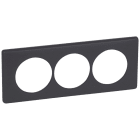 Legrand - Plaque Céliane Poudré 3 postes pour rénovation entraxe 57mm - finition Basalte