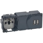 Legrand - Prise de courant et prise double USB Type-A 3A précâblées Céliane