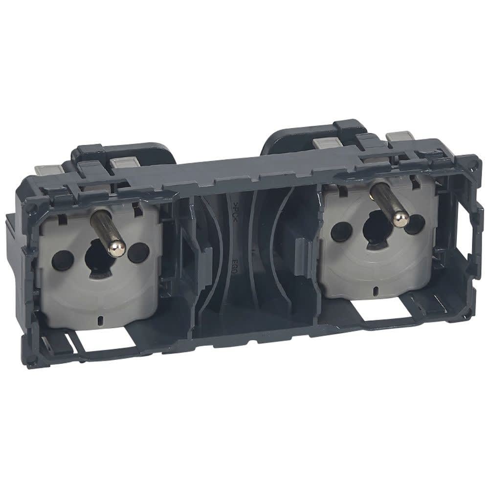 Legrand - Prise de courant double 2P+T précâblée standard français Céliane