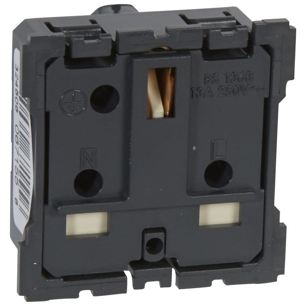 Legrand - Prise de courant standard britannique Céliane 13A 250V 2P+T éclips