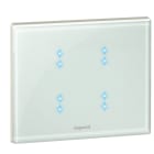 Legrand - Commande filaire tactile BUS KNX Céliane avec 4 touches - verre Kaolin