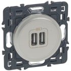 Legrand - Chargeur Céliane 2 USB Type-A 3A 15W - titane avec support