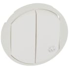 Legrand - Enjoliveur antimicrobien Céliane double interrupteur/va-et-vient/poussoir -Blanc