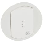 Legrand - Enjoliveur antimicrobien Céliane inter, va-et-vient/poussoir avec voyant -blanc