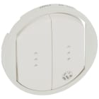 Legrand - Enjoliveur antimicrobien Céliane double inter/va-et-vient/poussoir +voyant Blanc