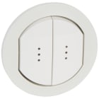 Legrand - Enjoliveur double à voyant Céliane IP44 pour référence 067001 ou 067031 - Blanc