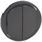 Legrand - Enjoliveur large Céliane double interrupteur, va-et-vient ou poussoir - graphite