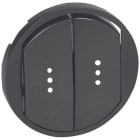 Legrand - Enjoliveur Céliane double inter, va-et-vient ou poussoir à voyant - graphite