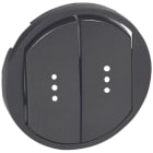 Legrand - Enjoliveur Céliane double inter, va-et-vient ou poussoir à voyant - graphite
