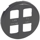 Legrand - Enjoliveur Céliane pour prise quadruple réseau Optimum auto - finition graphite